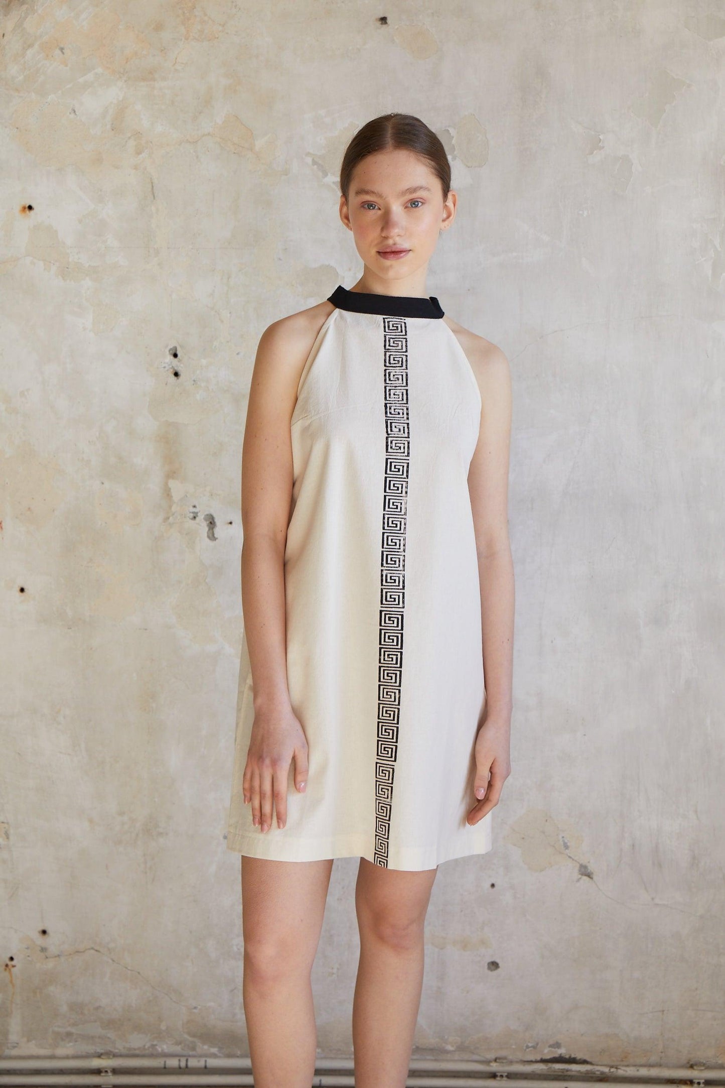 Greek Pattern Dress - 100% Organic Cotton - trendynow