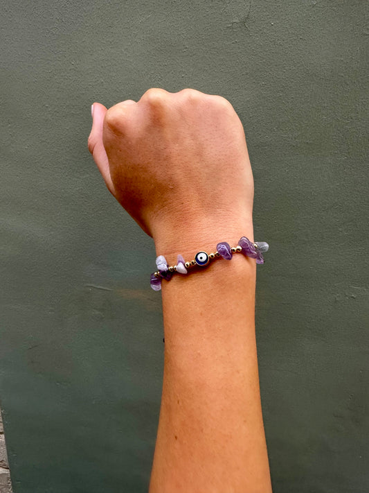 Amethyst Evil Eye Bracelet