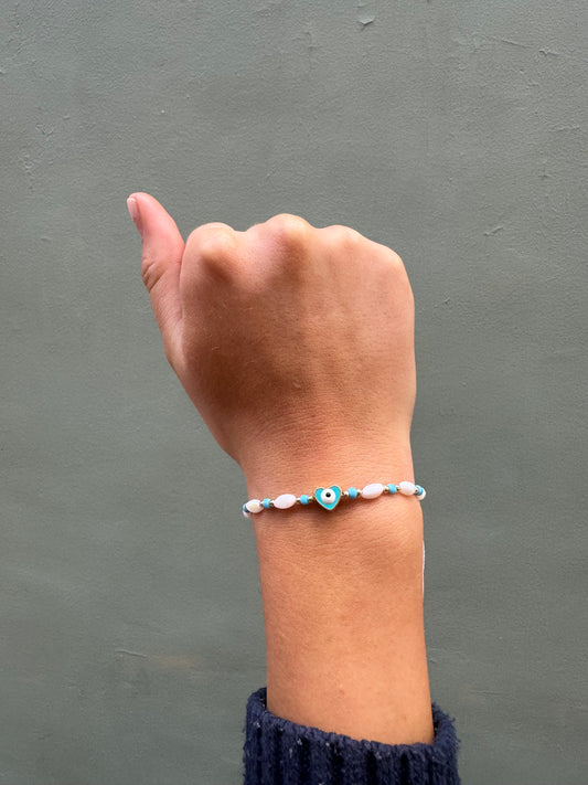 Evil Eye Pearl Bracelet