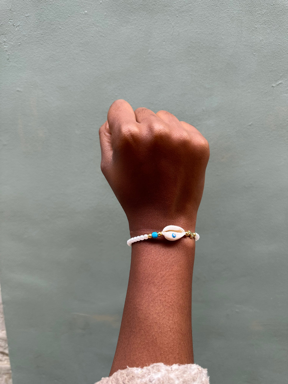Evil Eye shell bracelet