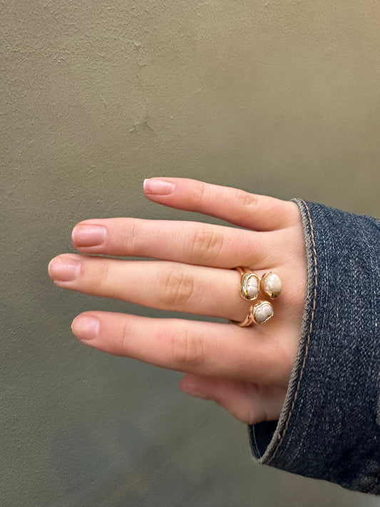 Triple Pearl Ring