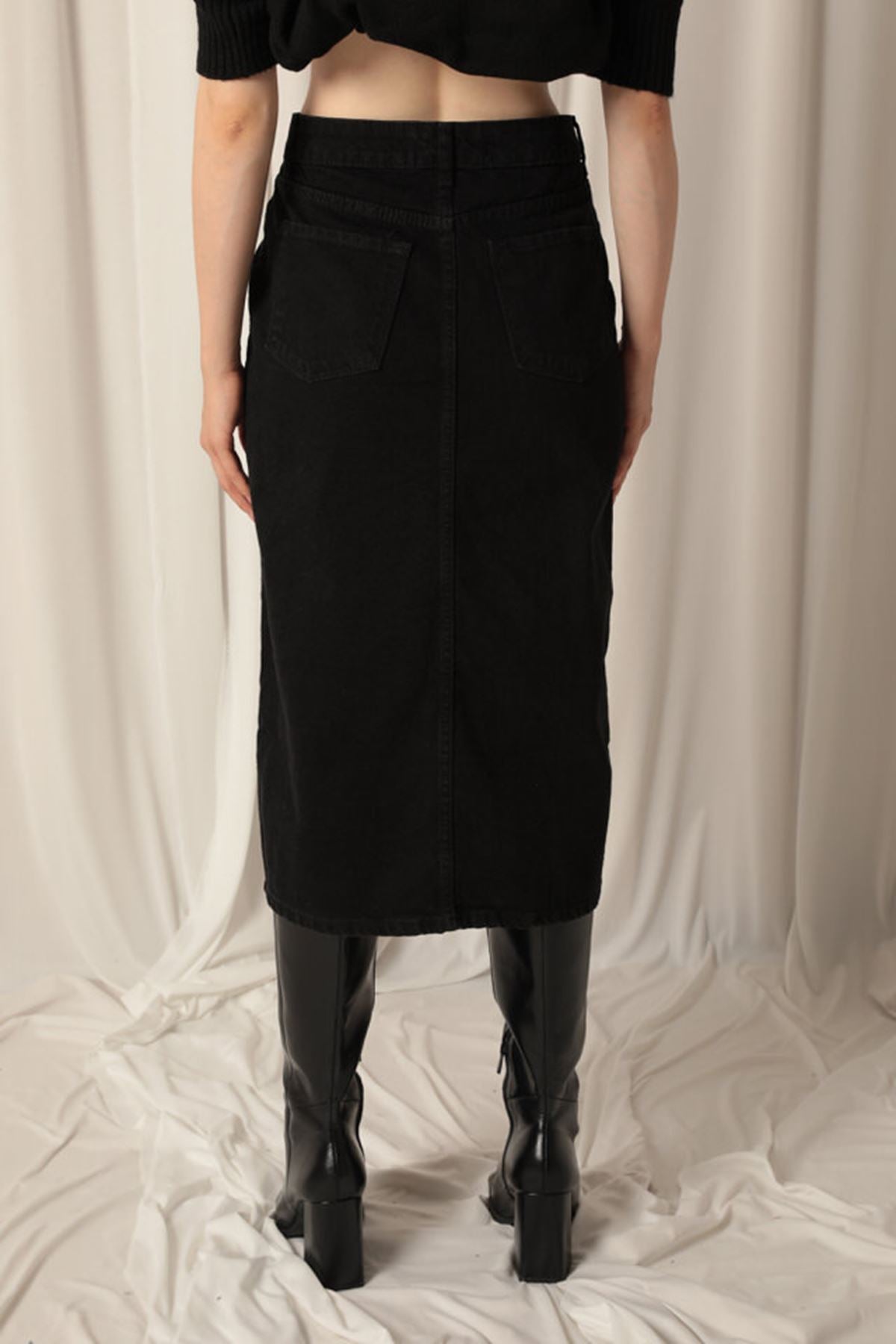 Denim Fabric Women's Black Skirt - trendynow