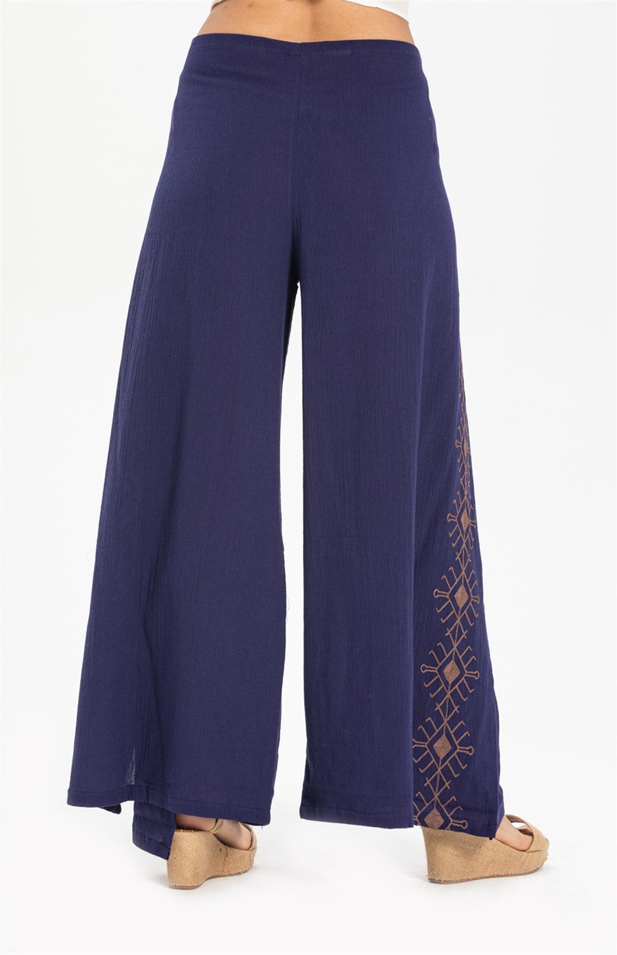 Embroidered Lace - up Riddle Trousers - trendynow