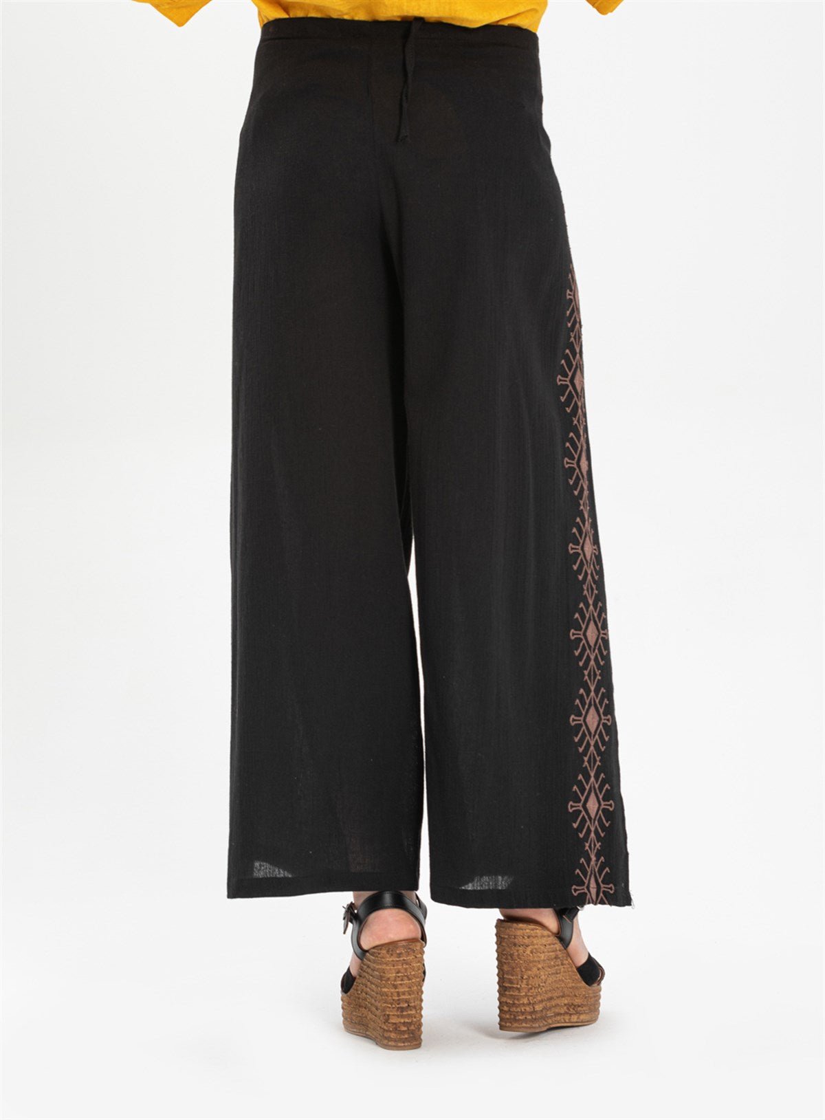 Embroidered Lace - up Riddle Trousers - trendynow