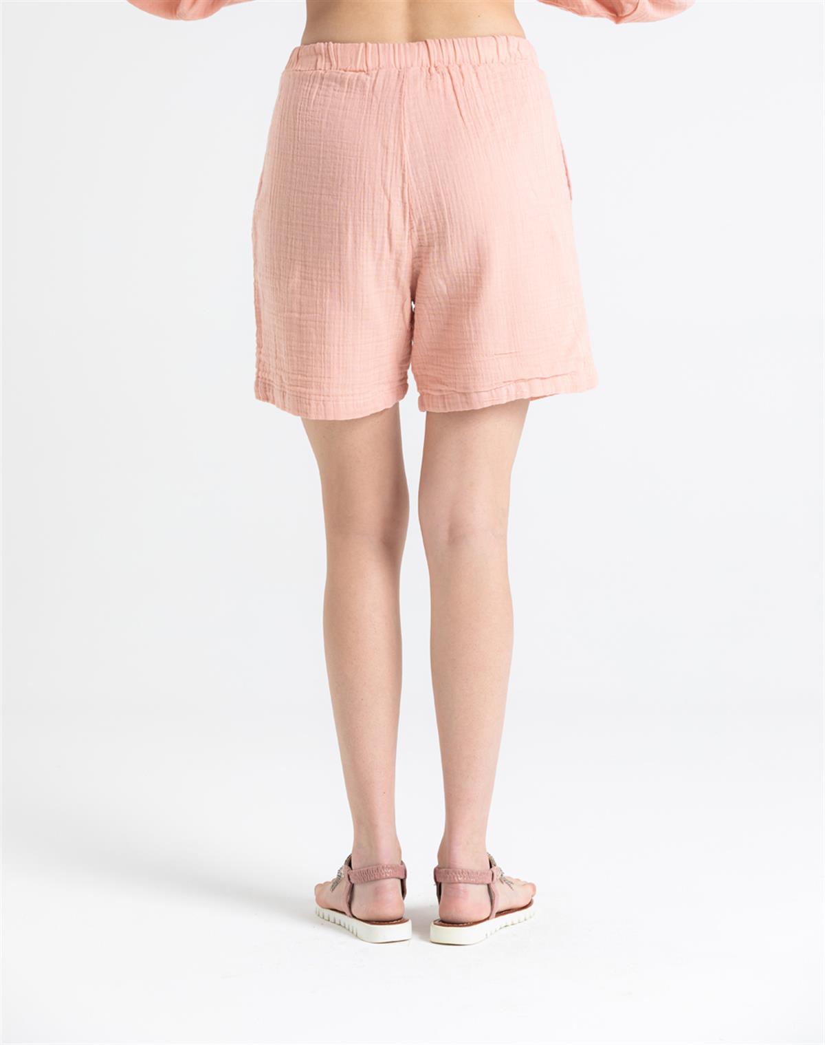 Tie - on Waist Muslin Shorts - trendynow