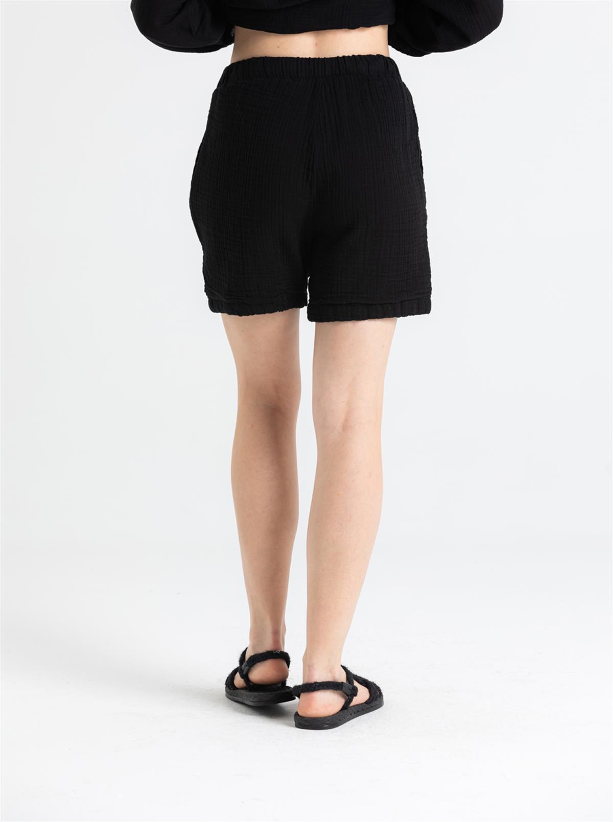 Tie - on Waist Muslin Shorts - trendynow